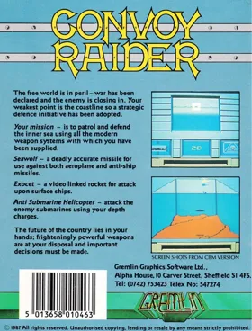 Convoy Raider (UK) (1987) box cover back